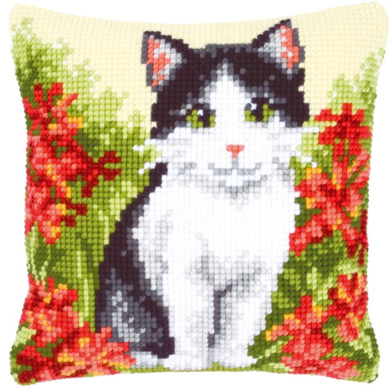 Vervaco-Kreuzstich-Kreuzstichkissen-Katze-PN-0143701