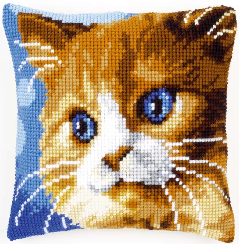 Vervaco-Kreuzstich-Kreuzstichkissen-Katze-PN-0149441
