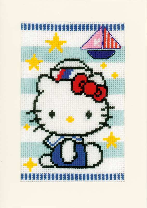 Vervaco-Stickkarte-Hello Kitty