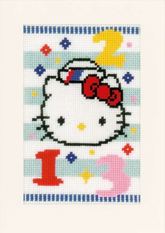 Vervaco-Stickkarte-Hello Kitty