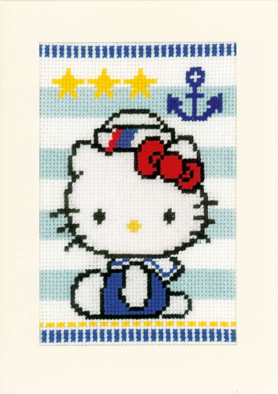 Vervaco-Stickkarte-Hello Kitty
