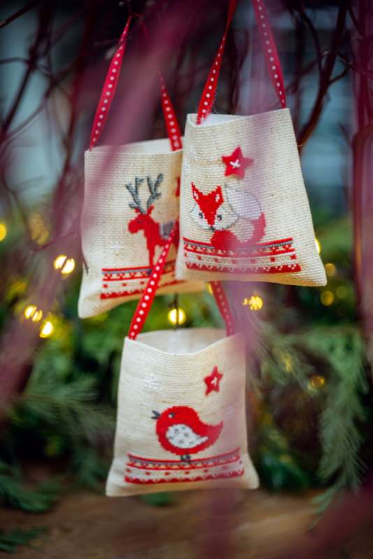 Vervaco - Säckchen 9x9cm - Weihnachtstiere