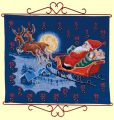 Adventskalender 50x42cm - Weihnachtsmann im Renntierschlitten