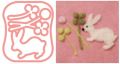 Trockenfilznadel-Applikationsform - Hase und Kleeblatt