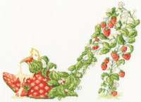 Bothy Threads - Kreuzstichpackung 29x21cm - Sally King Shoes-Strawberries and Creams