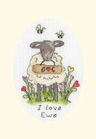 Grußkarte 13x9cm - I love Ewe