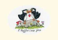 Bothy Threads - Grußkarte 9x13cm - I Puffin love you