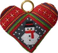 Weihnachtsdeko 8x7cm - Herz mit Schneemann