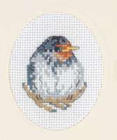 Kreuzstichkarte 9x13cm - Schwalbe