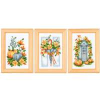 Kreuzstichpackung 8x12cm - 3-er Set - Herbst