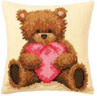 Kreuzstichkissen 40x40cm - Popcorn the Bear