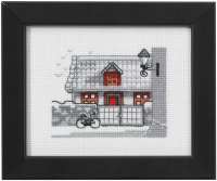 Auslauf-Kreuzstichpackung 10x8cm - rote Fenster