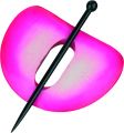 Holzspange mit Stab 8x6 cm - neonpink